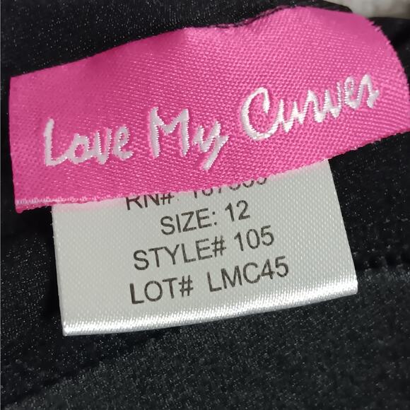 Love My Curves One Piece Bathing Suit Size 12 Blue and White Polka Dot Strapless - Picture 10 of 10